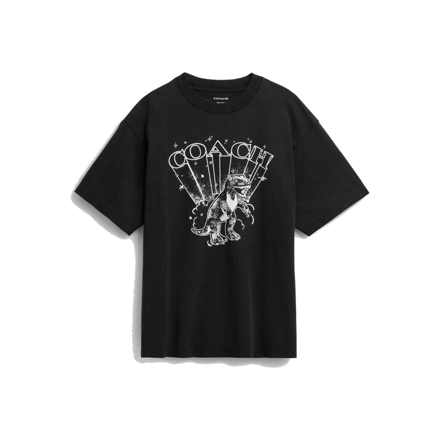 Coach T Rex Relaxed T Shirt In Organic Cotton Washed Black