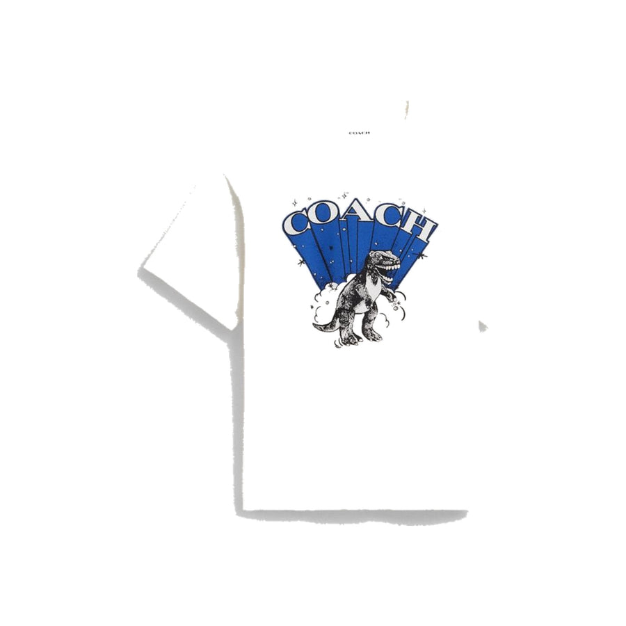 Coach T Rex Relaxed T Shirt In Organic Cotton Vintage Ivory   Blue