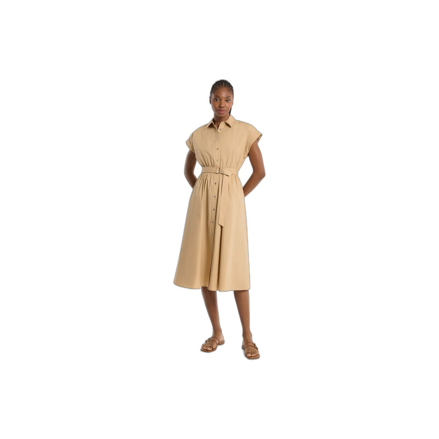 Michael Kors Cotton Poplin Midi Dress KHAKI