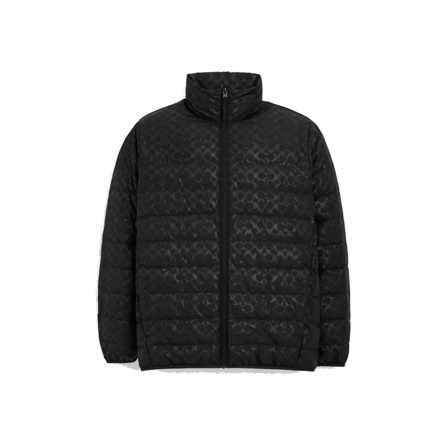 Coach Lightweight Down Jacket In Recycled Polyester Black