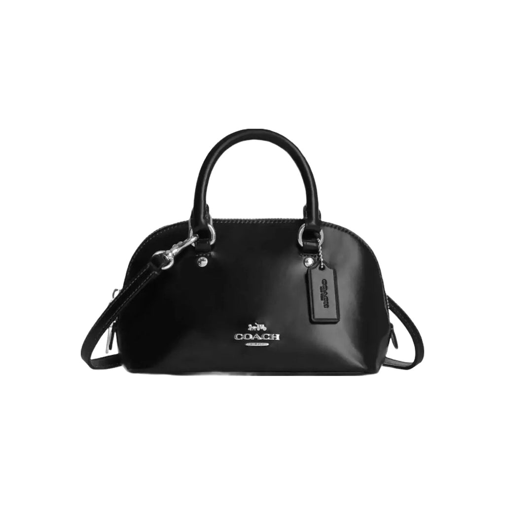 Coach Lara Mini Satchel Bag in Silver Black
