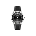 Swiss Made Automatic Black Leather Watch (ARS5100)