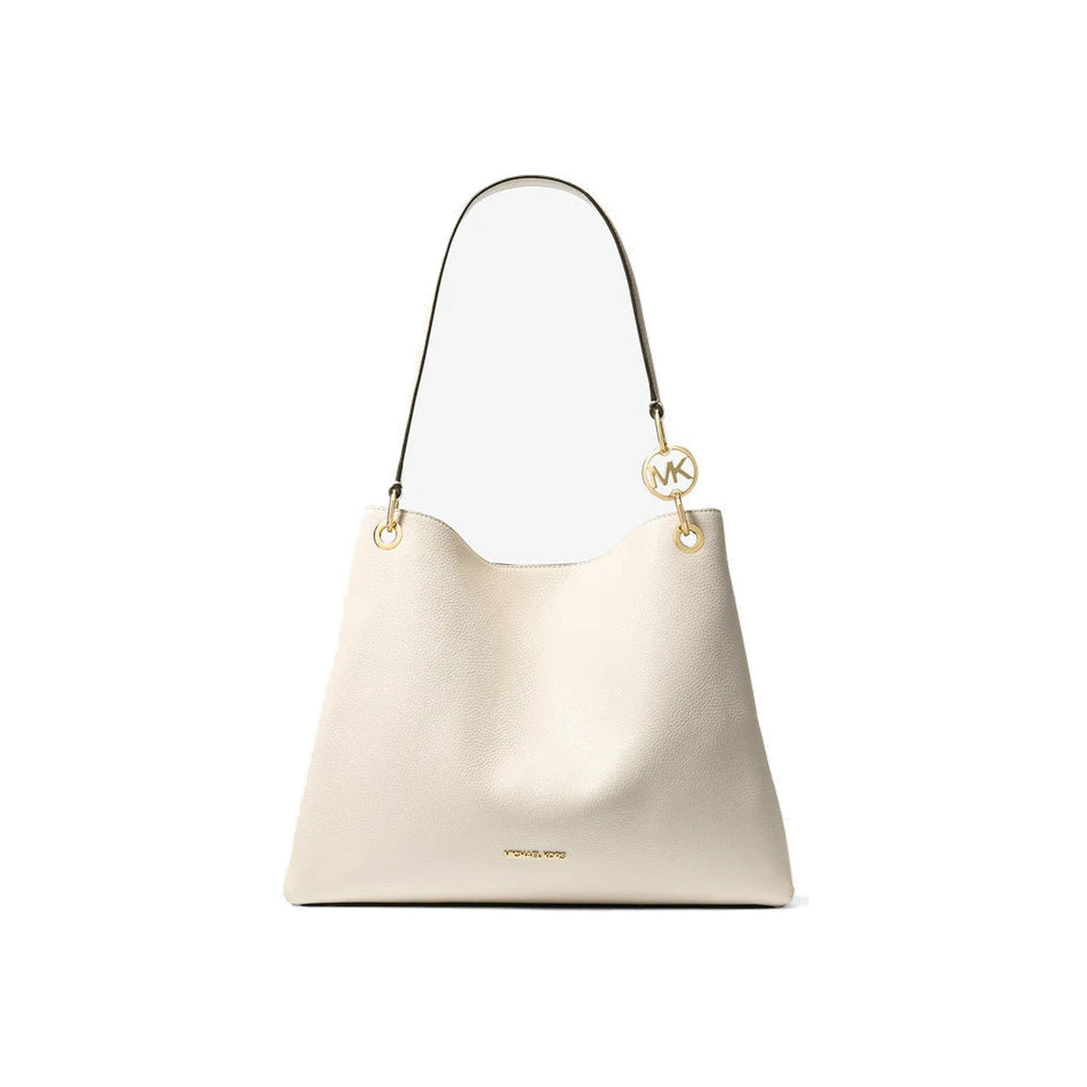 Michael Kors Christina Large Pebbled Leather Shoulder Bag Lt Cream