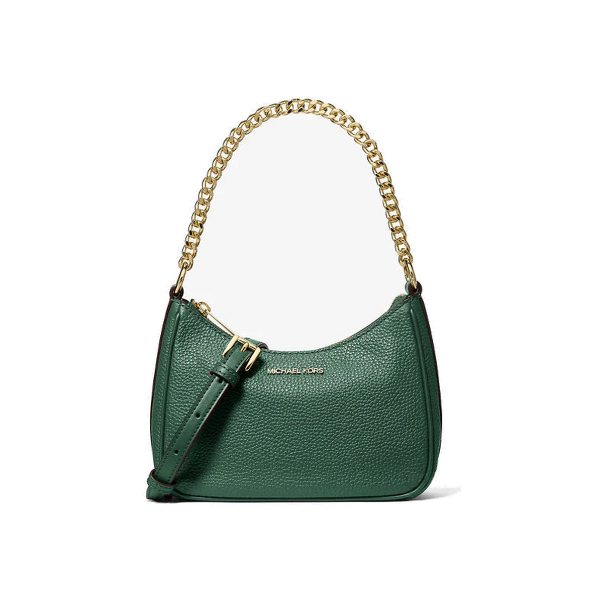 Michael Kors Jet Set Travel Pebbled Leather Convertible Crossbody Bag Moss