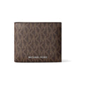 Michael Kors Cooper Logo Billfold Wallet With Coin Pouch Brown-Blk