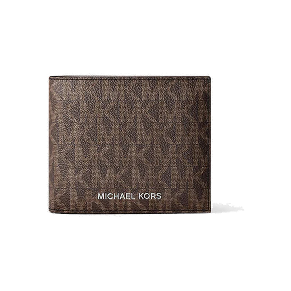 Michael Kors Cooper Logo Billfold Wallet With Coin Pouch Brown-Blk