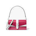 Michael Kors Greenwich Medium Signature Logo Convertible Shoulder Bag Dark Raspberry Multi