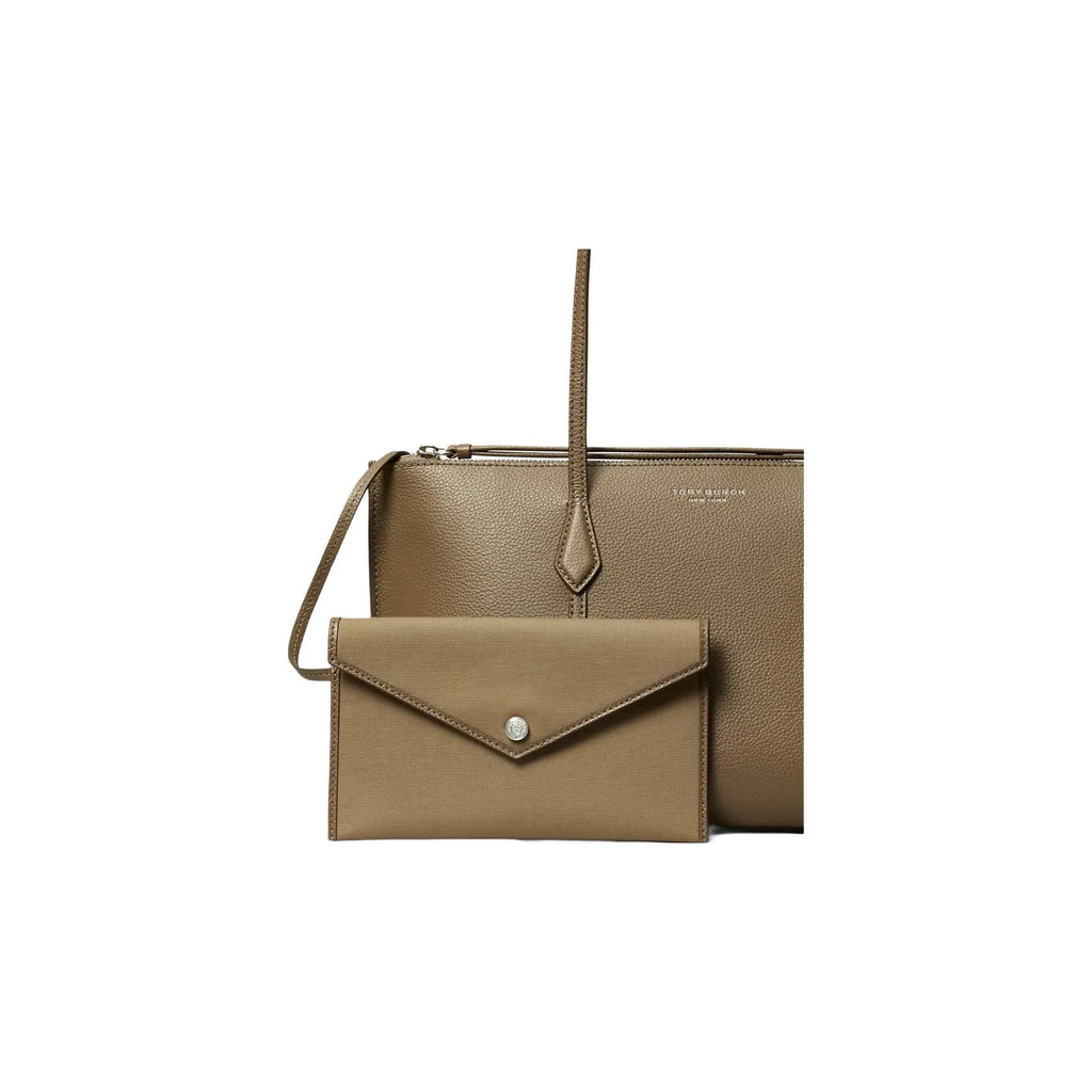 Tory Burch Small Perry Zip Tote Wild Mushroom