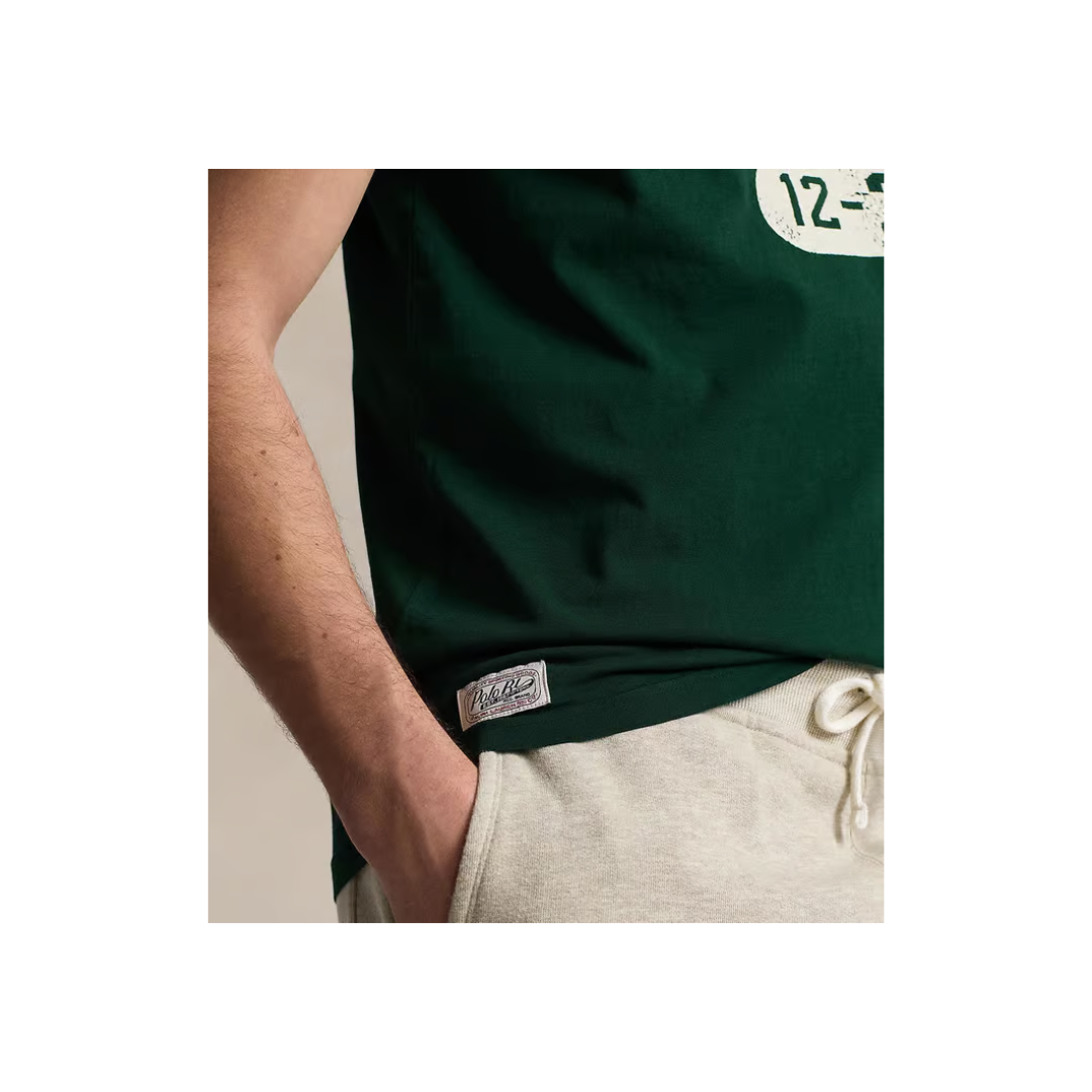 POLO RALPH LAUREN  Men Green Classic Fit Jersey Graphic T-Shirt