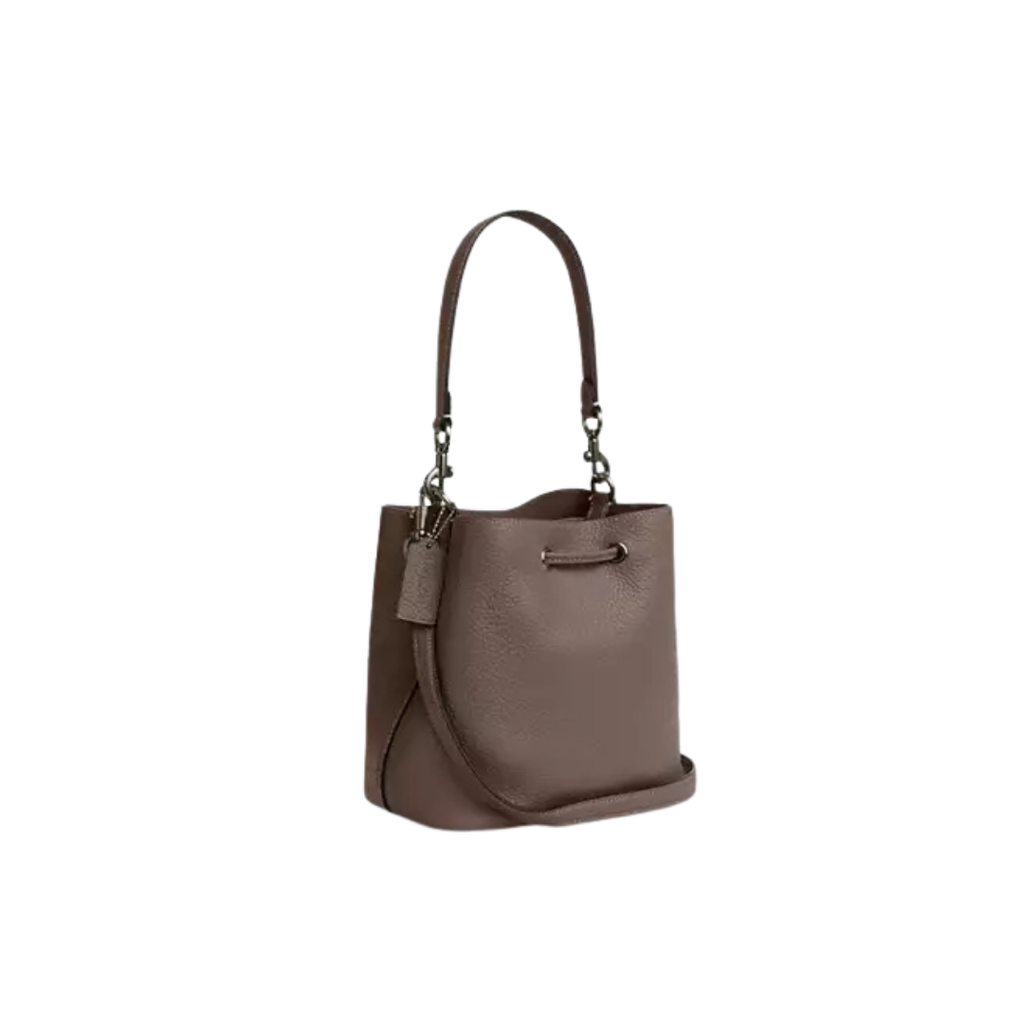 Coach Rowan Bucket Bag pebbled leather Dark stone