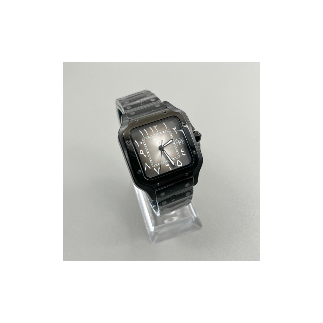 Seiko Mods Santos Black Ghost Arabic
