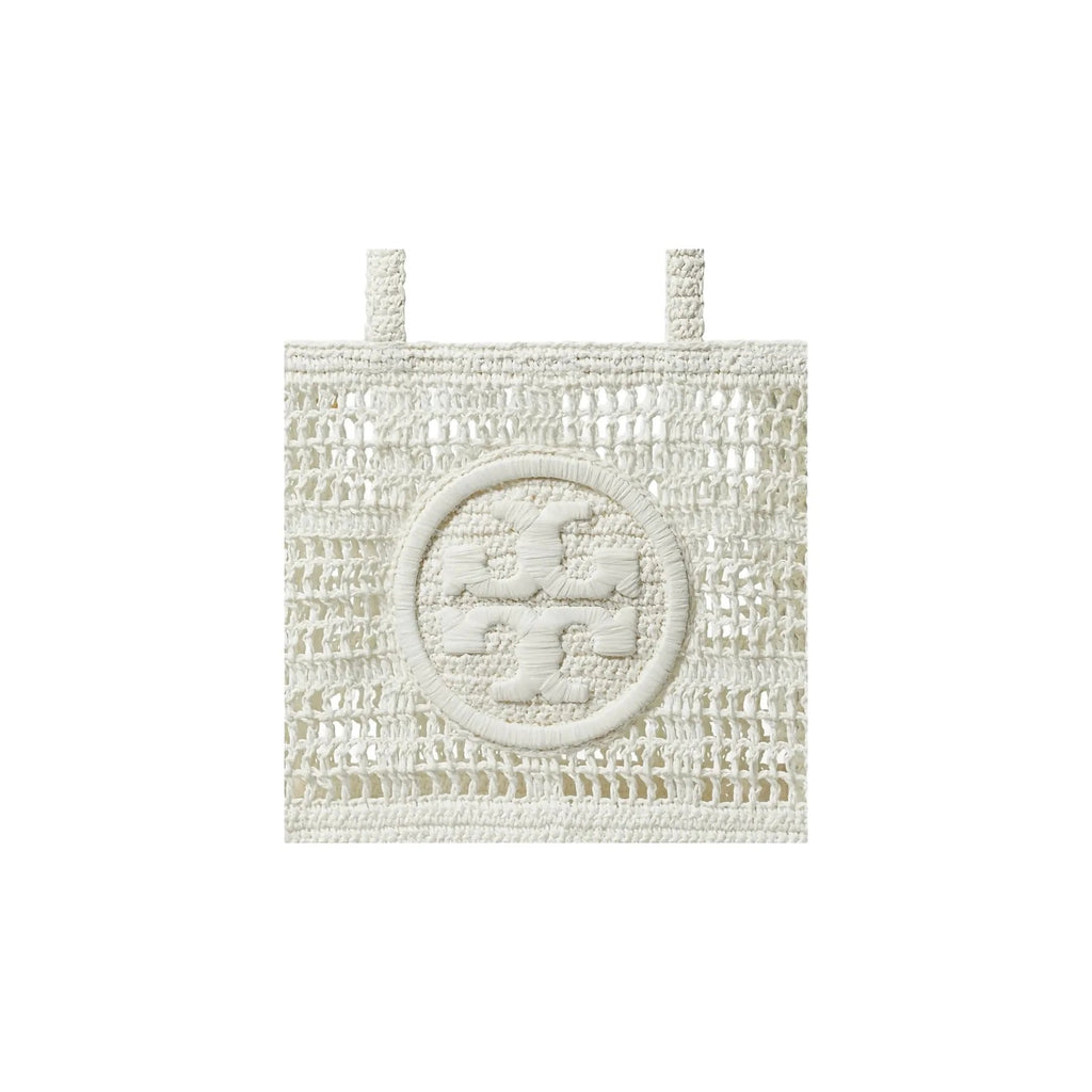 Tory Burch Small Ella Hand-Crocheted Tote White