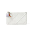 Tory Burch Fleming Distressed Charm Zip Card Case Cirrus Cloud