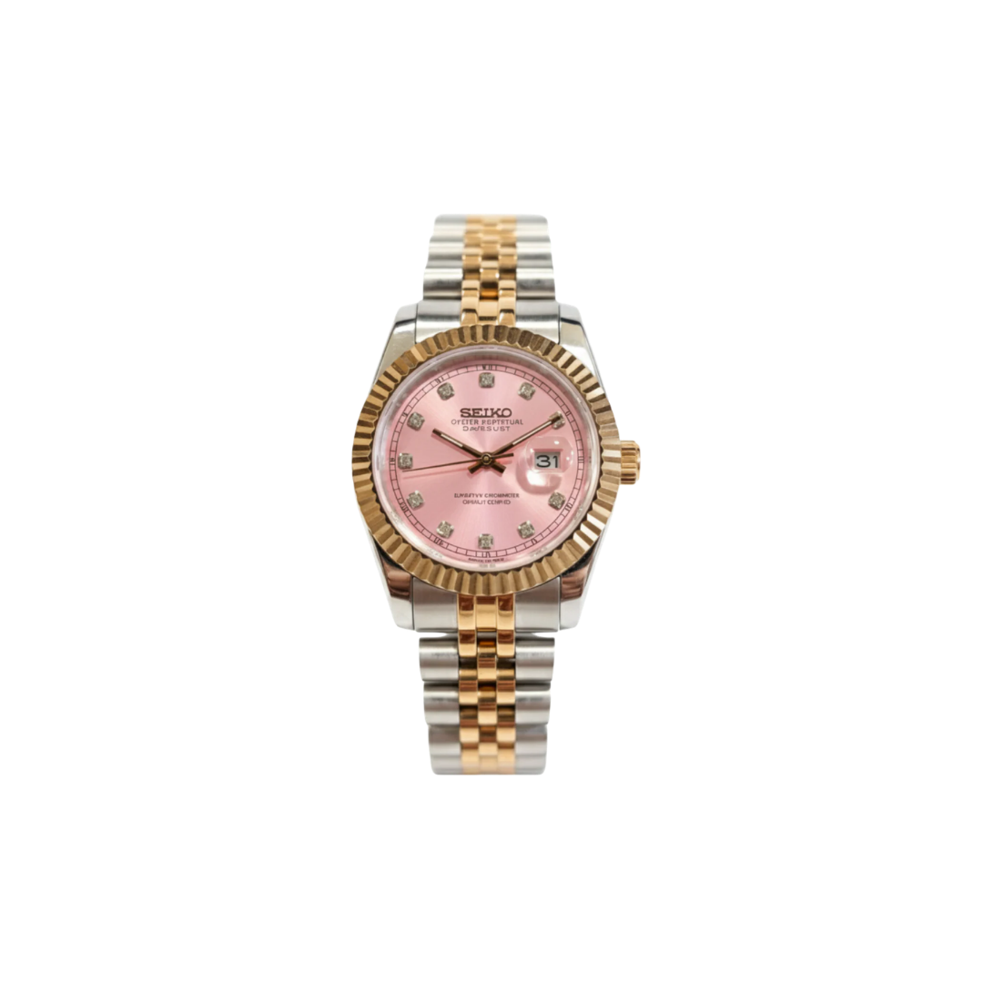 Seiko Mod Datejust 31mm Pink Diamond