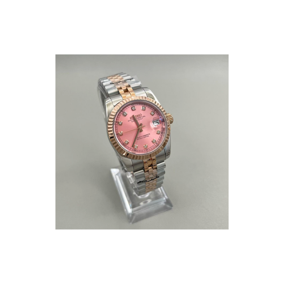 Seiko Mod Datejust 31mm Pink Diamond