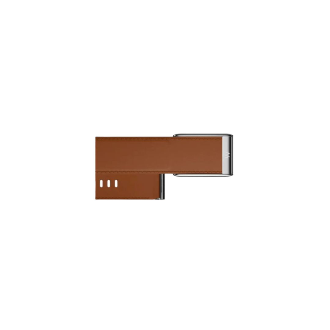 Whoop 5.0 Leatherluxe Straight Chestnut/Cream With Titanium Band (12 Month Peak Subscription Included)