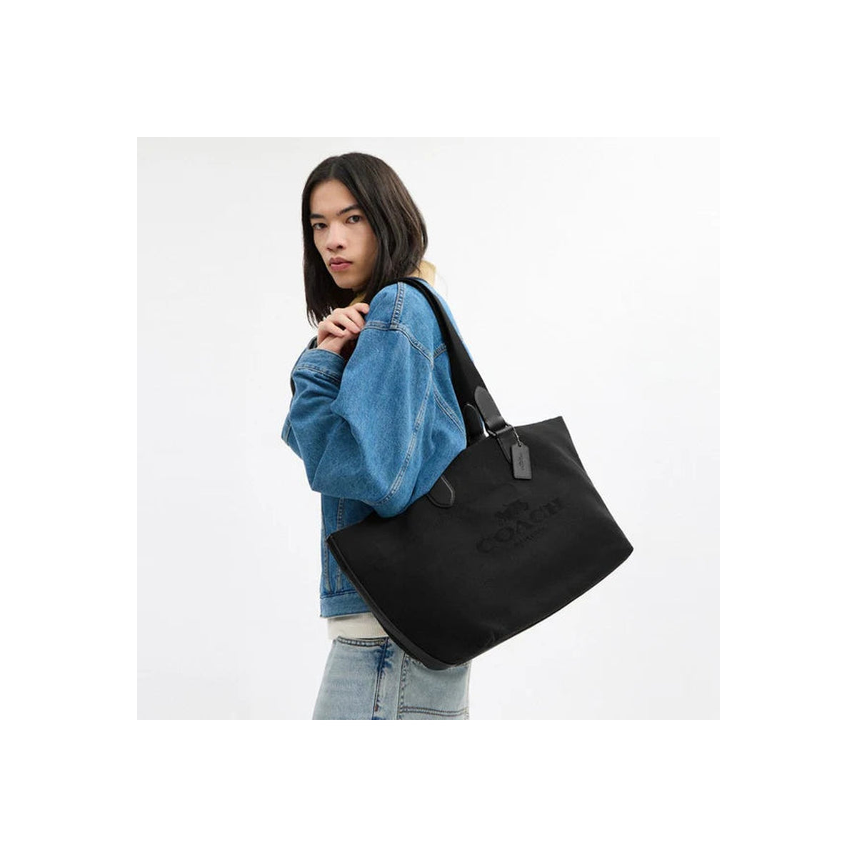 Coach Small Tour Tote Bag Gunmetal Black Multi