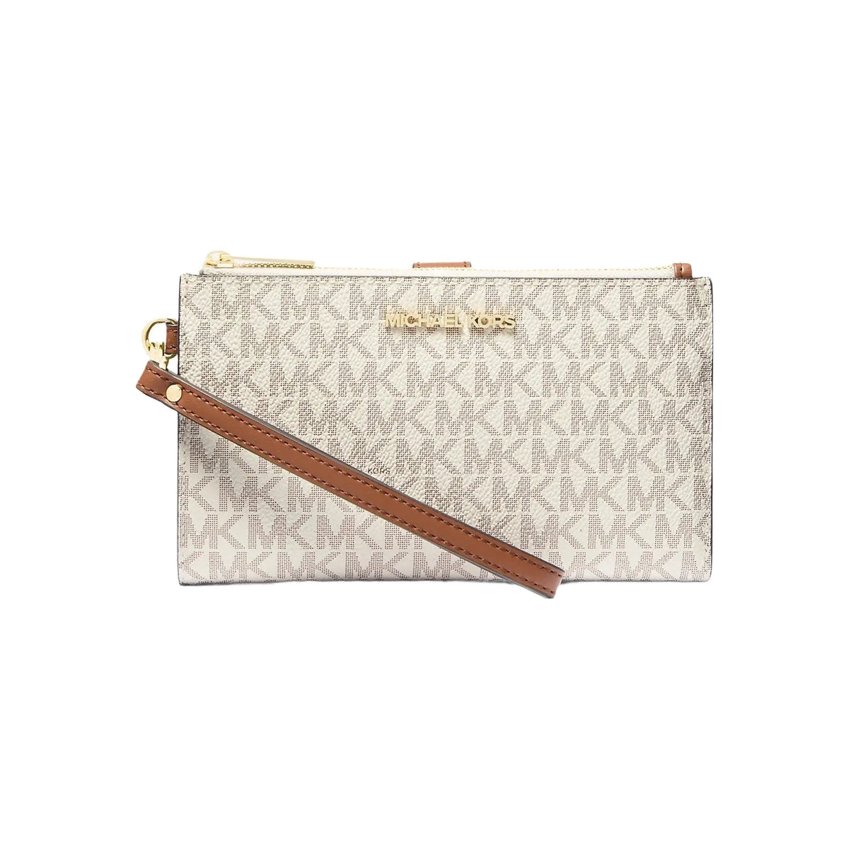 Michael Kors Jet Set Travel Signature Logo Smartphone Wallet Vanilla