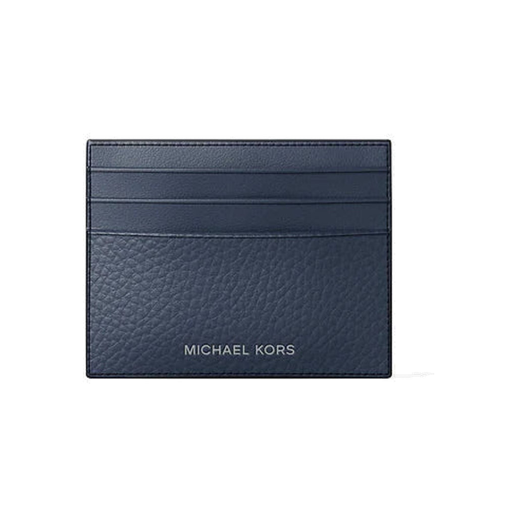 Michael Kors Cooper Pebbled Leather Card Case Navy