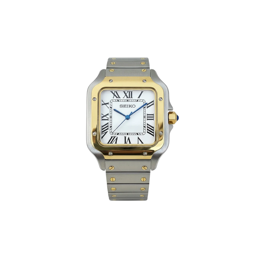 Seiko Mod Santos "Two-Tone White"