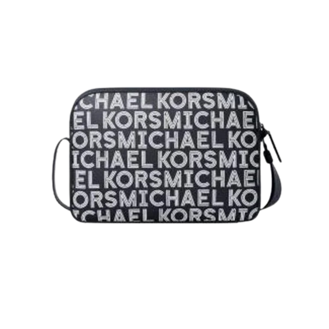 Michael Kors Men's White Cooper Graphic Logo Flight Bag