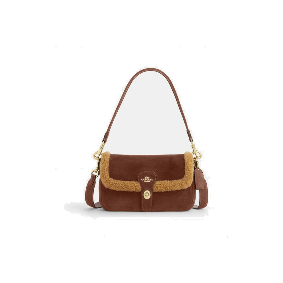 Coach Hadley Shoulder Bag Gold Vintage Brown Multi