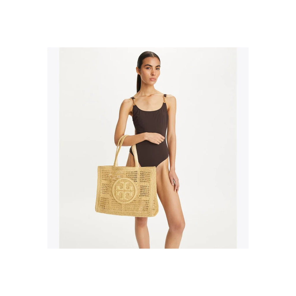 Tory Burch Large Ella Hand-Crocheted Tote Natural