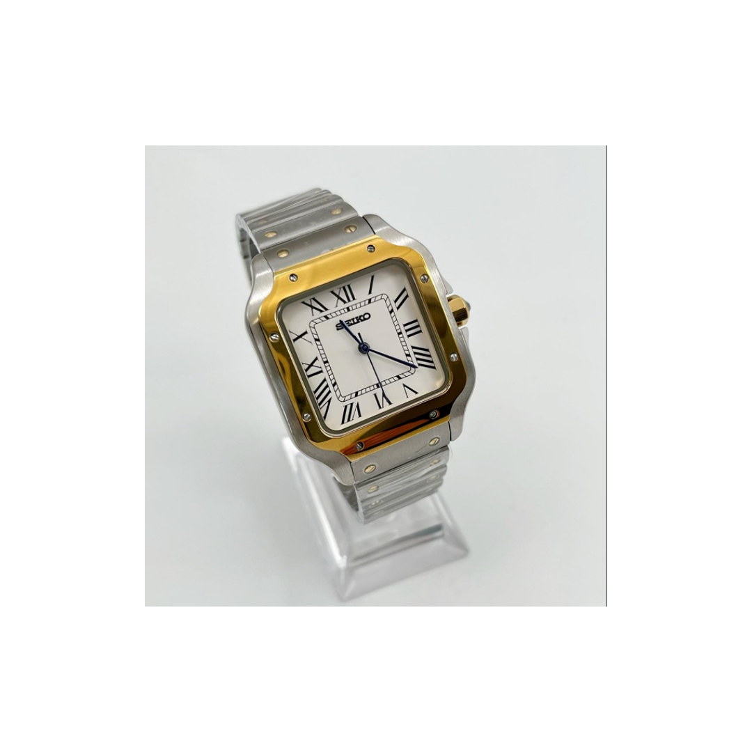 Seiko Mod Santos "Two-Tone White"