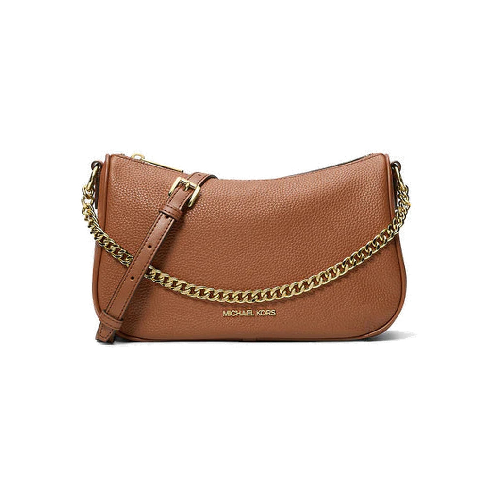 Michael Kors Carmela Medium Pebbled Leather Convertible Crossbody Bag Luggage
