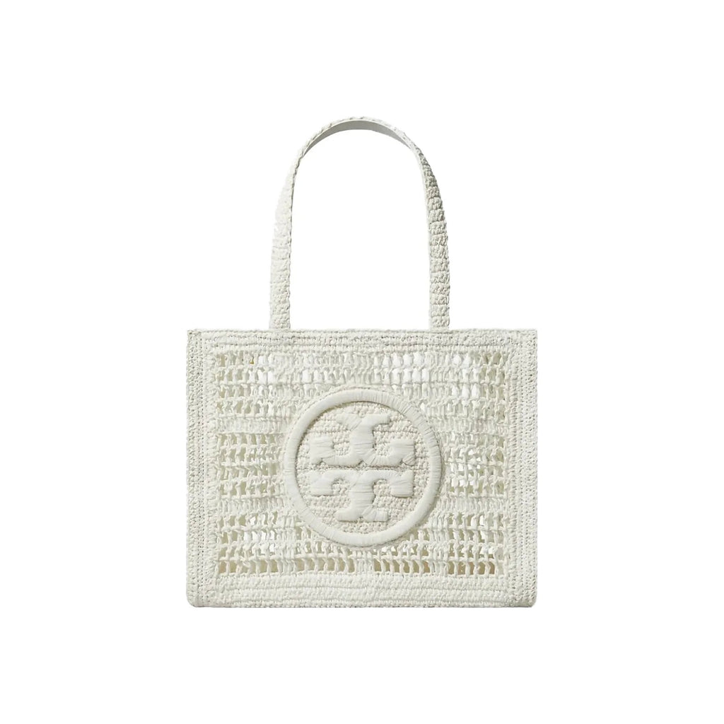 Tory Burch Small Ella Hand-Crocheted Tote White
