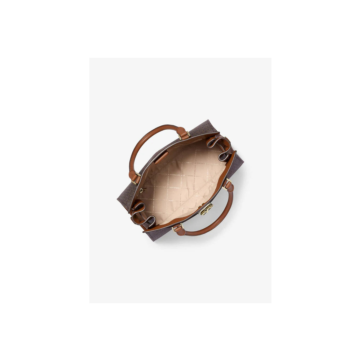 Michael Kors Hamilton Medium Logo Satchel Brown