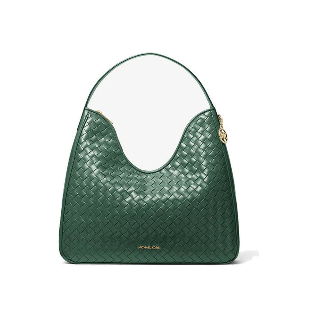 Michael Kors Nayla Medium Woven Shoulder Bag Moss