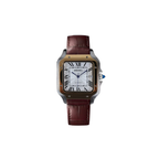 Seiko Mod  Santos White Brown Leather