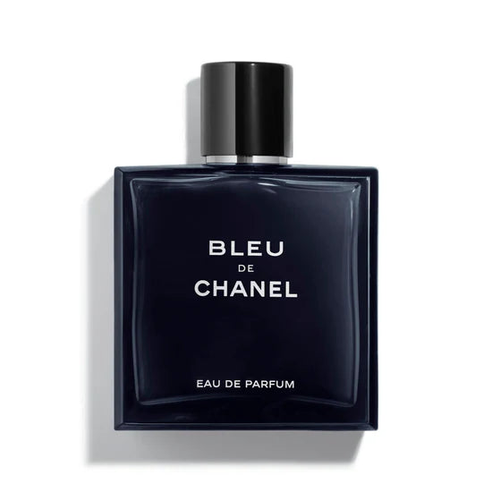 Bleu de Chanel eau de parfum bottle on a white background