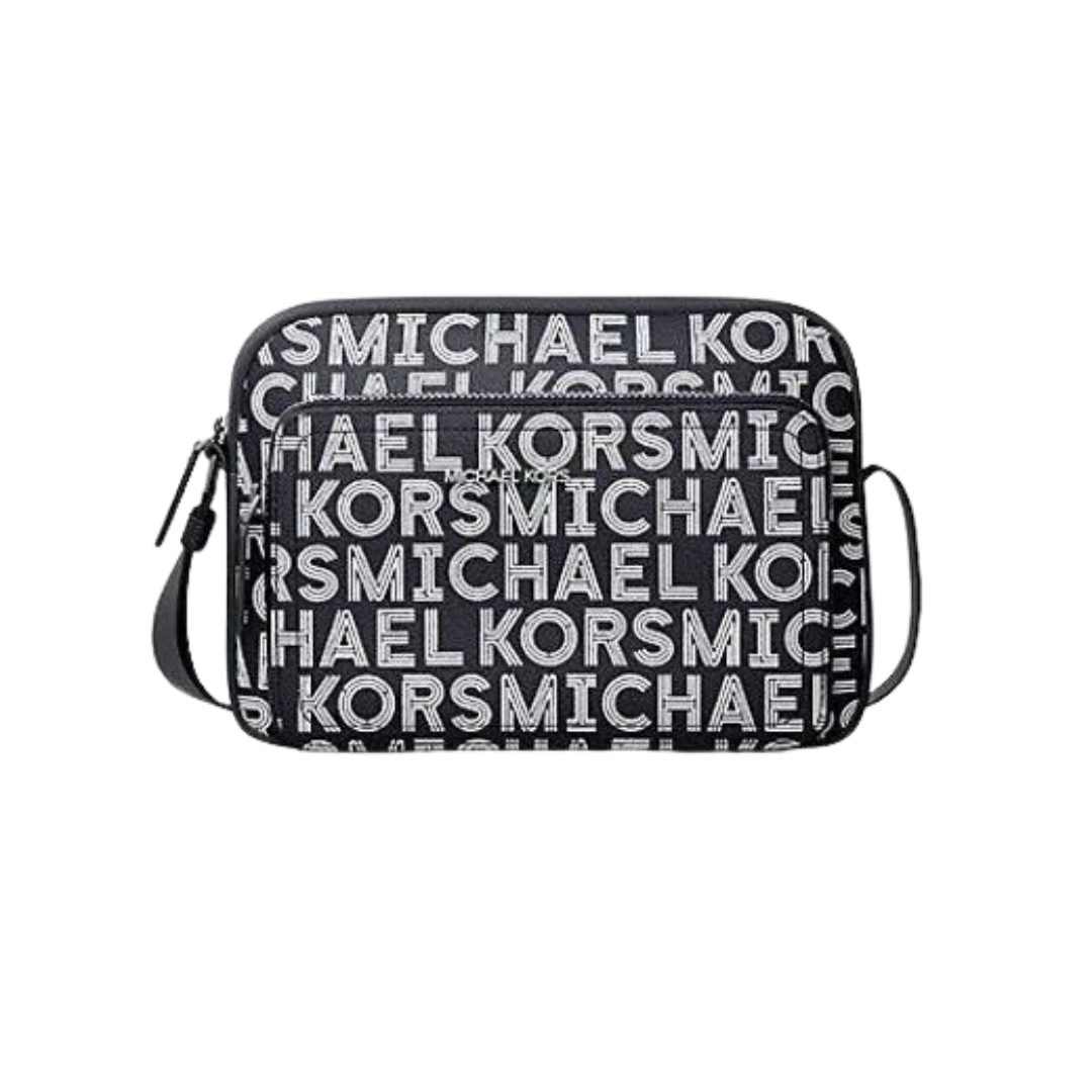 Michael Kors Men's White Cooper Graphic Logo Flight Bag