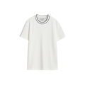 LACOSTE Stretch Piqué Stripe Collar T-shirt White