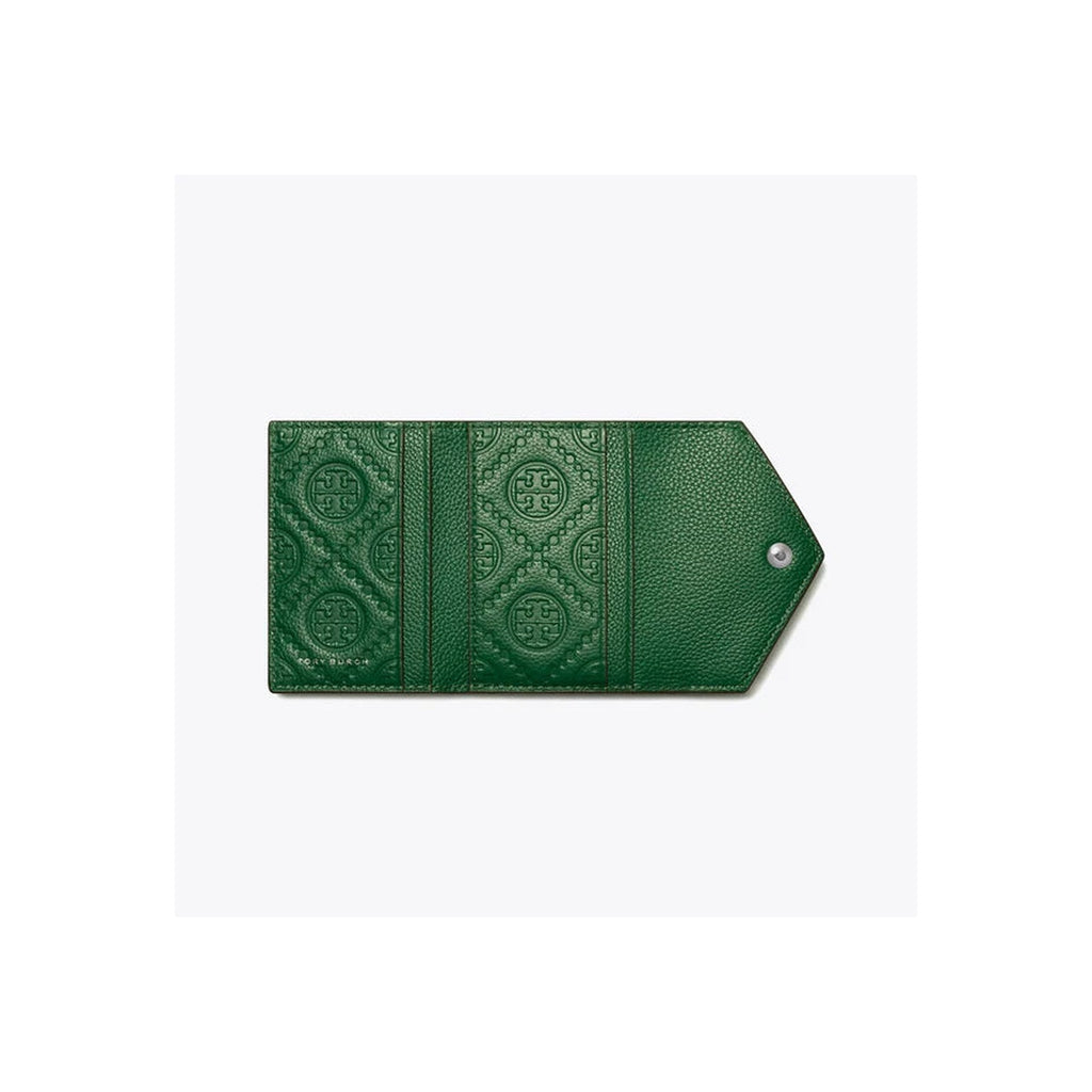 Tory Burch Small Pebble Envelope Wallet Dark Kale
