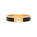 Hermes Bracelet Narrow Clic Clac H Enamel Gm Black