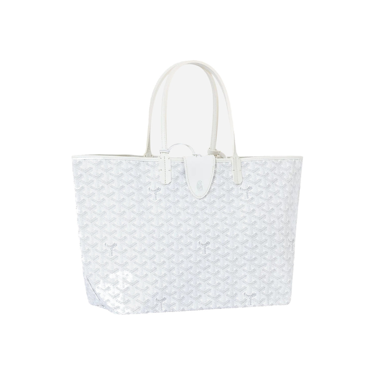 Goyard Goyardine White Saint Louis PM Tote Bag Palladium Hardware