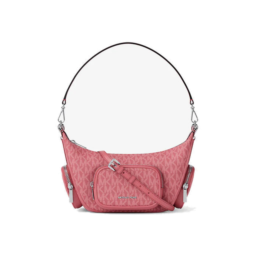 Michael Kors Merritt Small Signature Logo Convertible Shoulder Bag Hibiscus