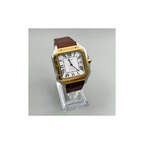Seiko Mod  Santos White Brown Leather