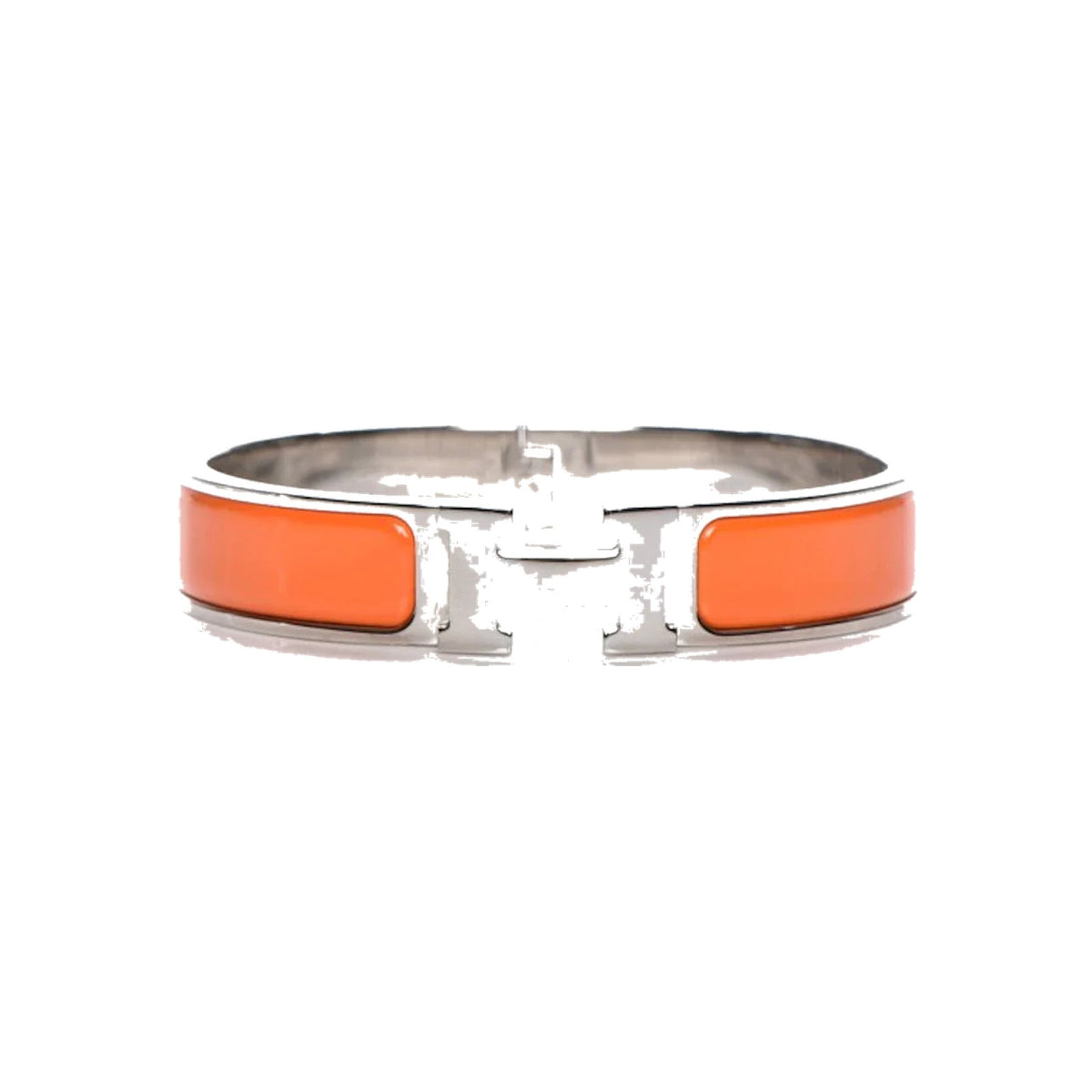 Hermes Bracelet Narrow Clic Clac H Enamel Pm Silver-Tone Orange