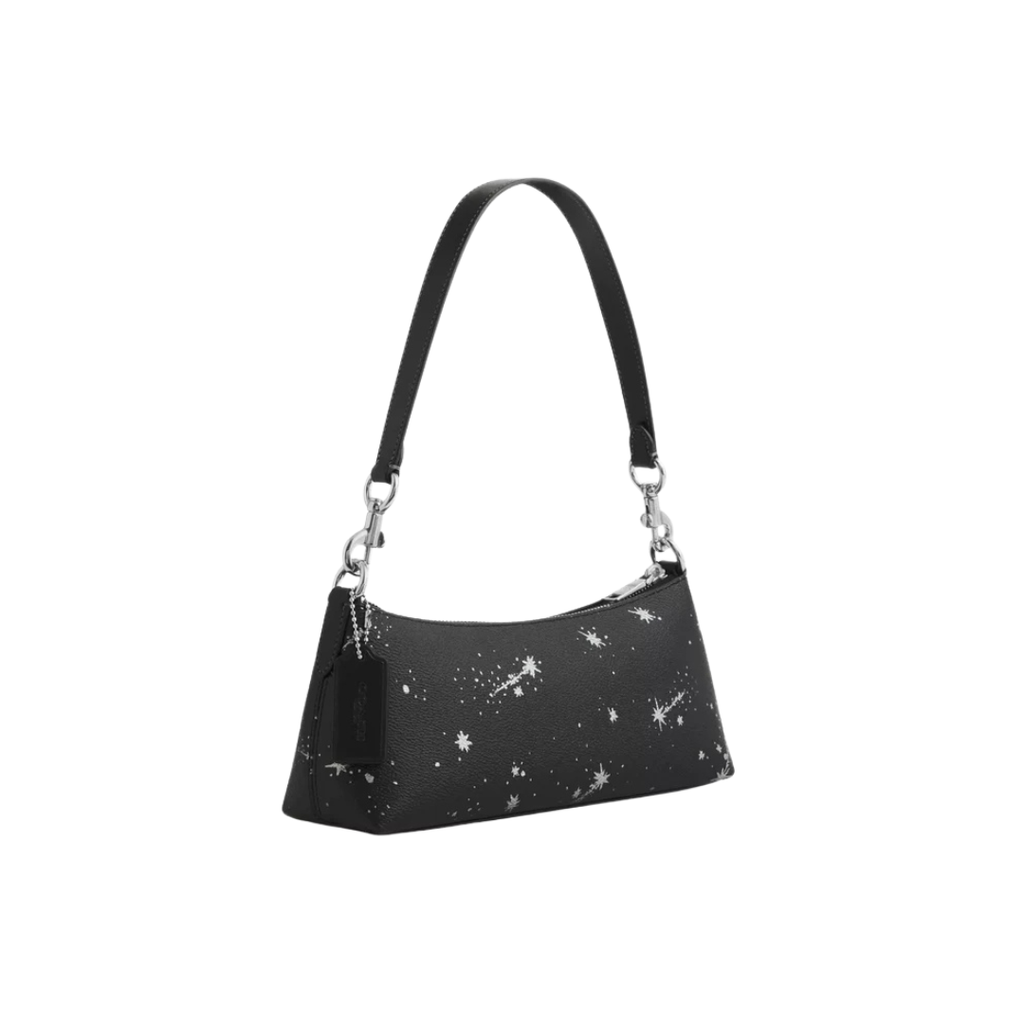Coach Charlotte Shoulder Bag With Star Print Silver Black Multi