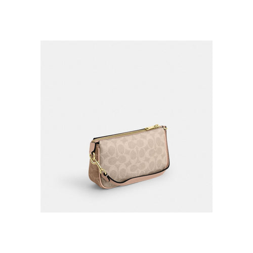 Coach Nolita 19 In Blocked Signature Canvas Gold Sand Tan