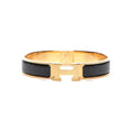 Hermes Clic Clac H Bracelet Gold-Tone Pm Black