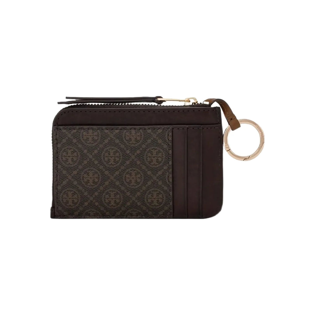 Tory Burch T Monogram Coated Canvas Envelope Zip Card Case French Press