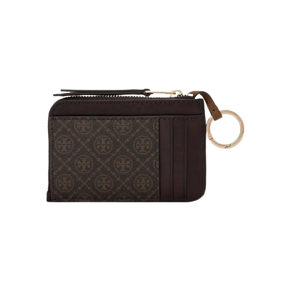 Tory Burch T Monogram Coated Canvas Envelope Zip Card Case French Press