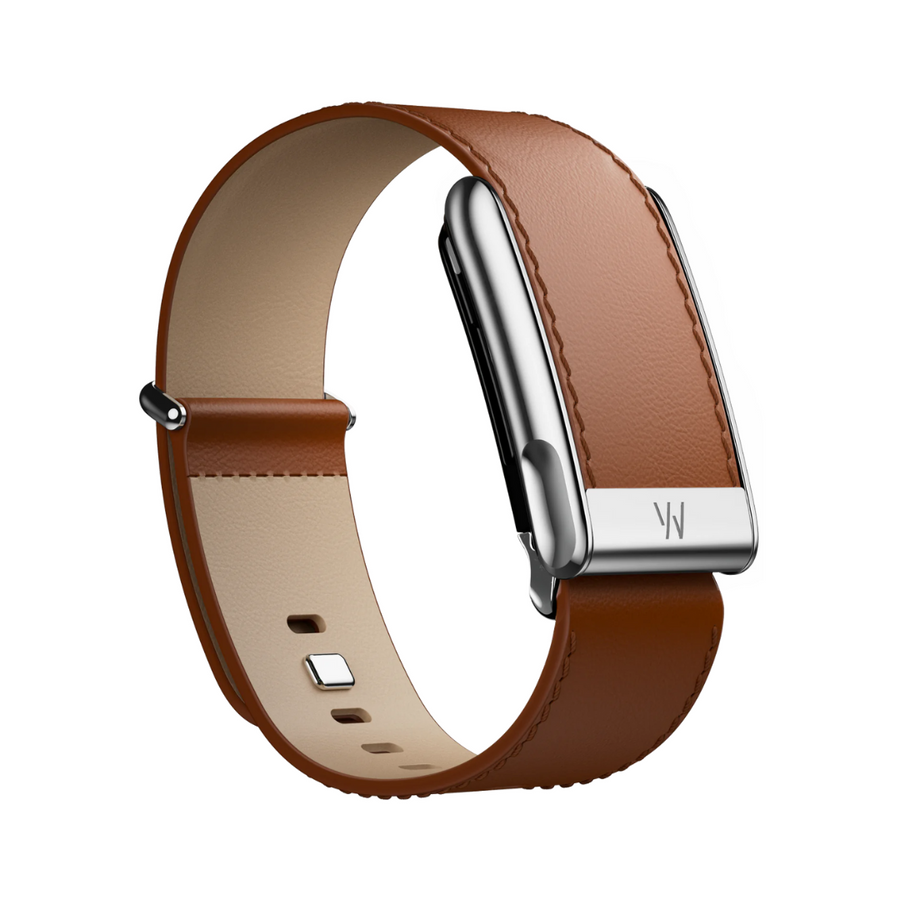 WHOOP MG (STRAP ONLY) - LEATHERLUXE STRAIGHT CHESTNUT CREAM WITH TITANIUM