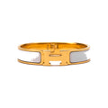 Hermes Clic Clac H Enamel Narrow Pm Gold/White