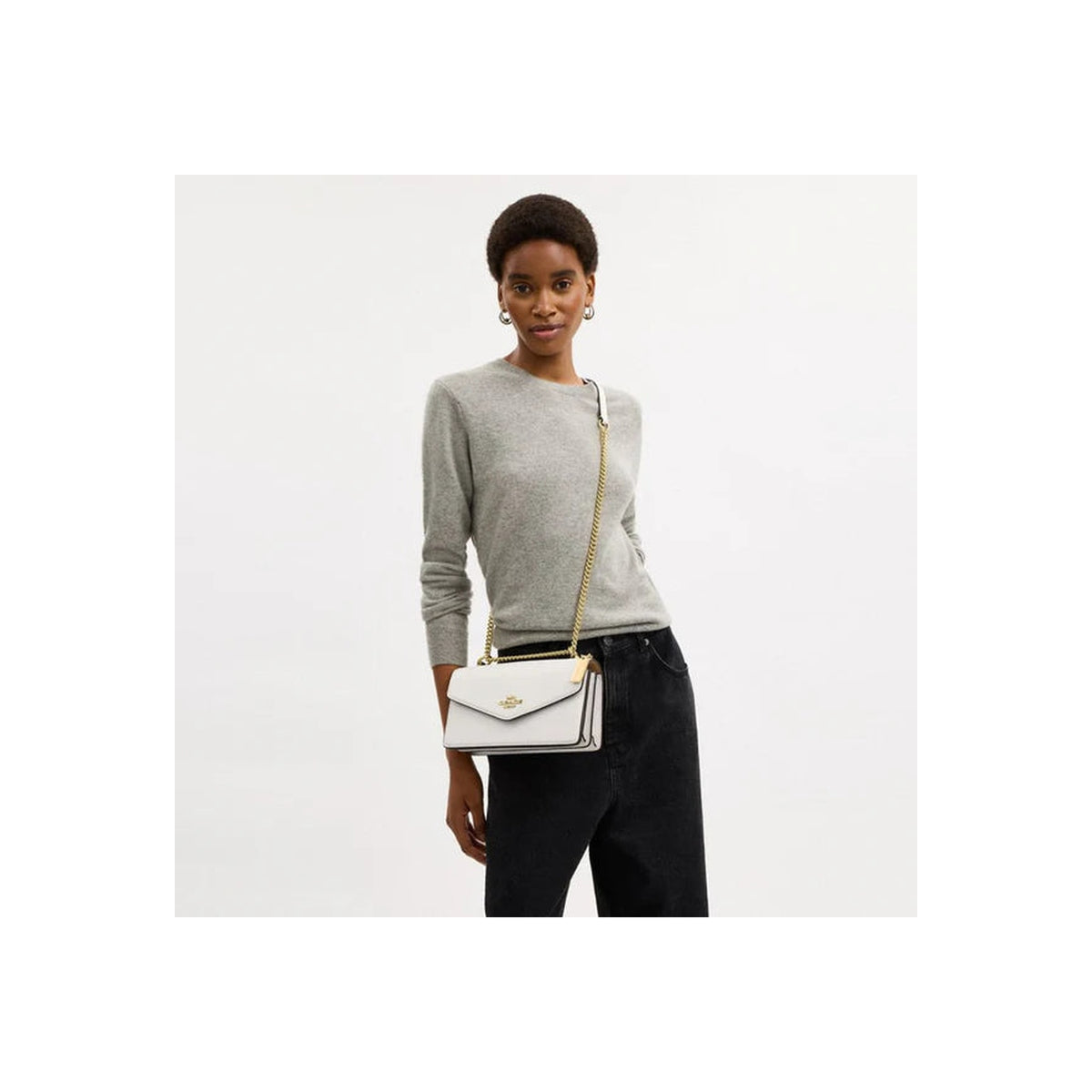 Coach Klare Envelope Crossbody Bag Gold Chalk